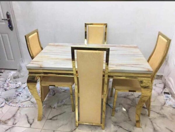 4 Seaters Gold Frame Dining Set