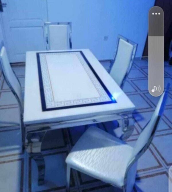 4 Seaters Marble Versace Dining Set