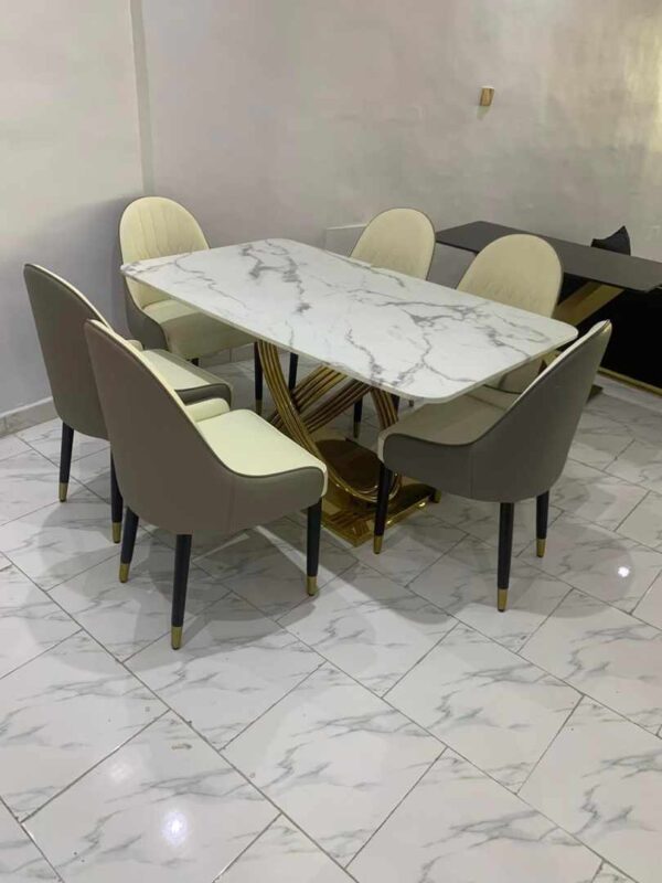 6 Seaters Luxury Marble Dining Set