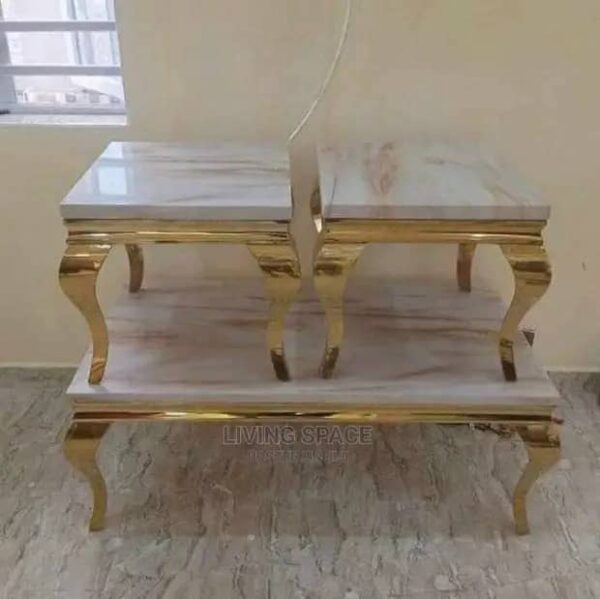 Animal Leg Marble Centre Table With 2 Sides Stools