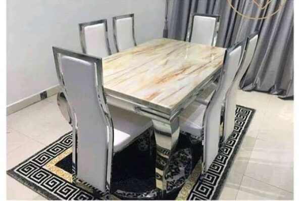 Classic 6 Seaters Marble Dining Set