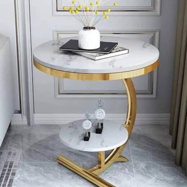 Double Marble Modern Side Table