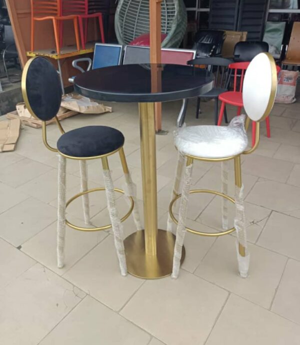 Height Bar Stool Chair Black And Cream Colour