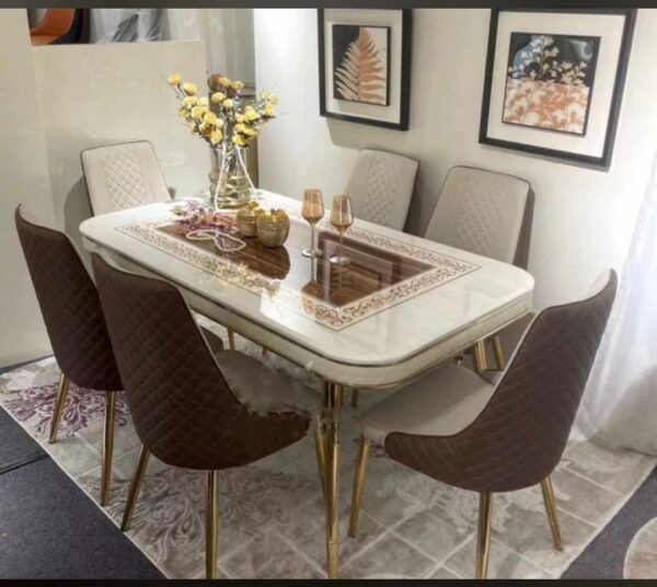 6-seater luxury marble dinning set