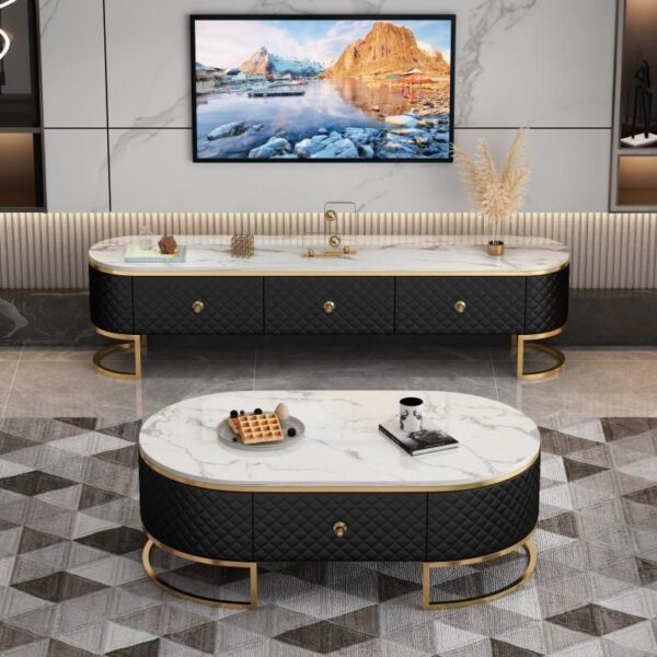 Modern Luxury Marble Centre Table With TV Stand