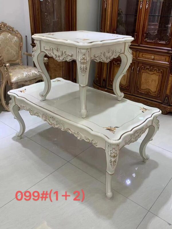 Royal Designed Wooden Centre Table With 2 Sides Tables